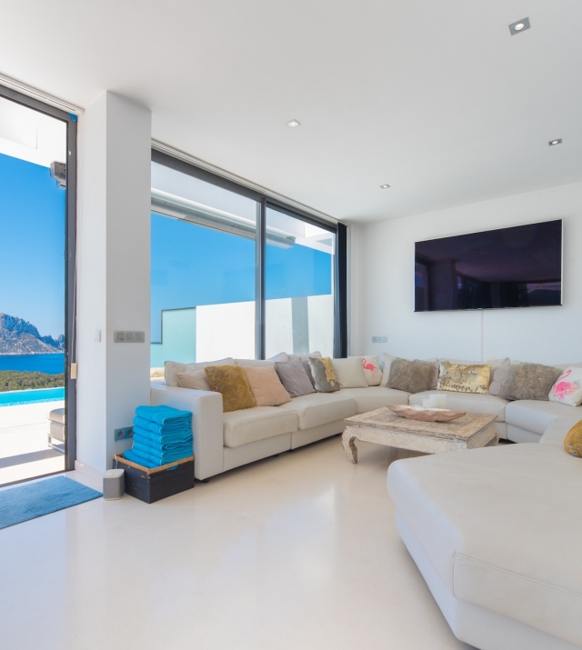 Resa Estate Ibiza for sale townhouse cala Carbo es Vedra living and. views.jpg